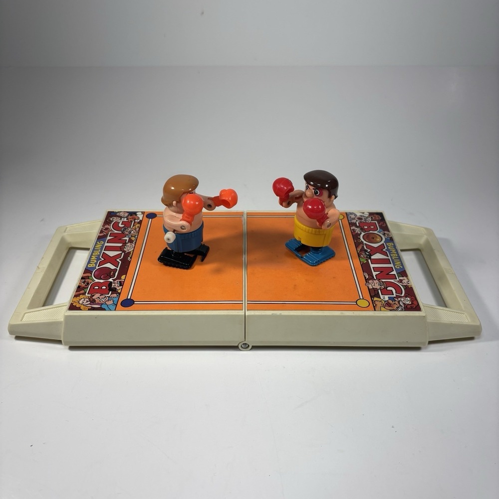 Vintage 1980s TOMY Bumbling Boxing Wind Up Toy Yellow Shots Doesn't Work